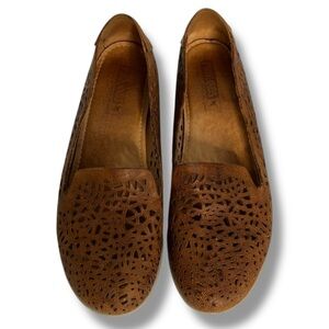 Pikolinos Women's Slip On Shoes EU Size 36 Leather Wedges Laser Cut Comfort Boho